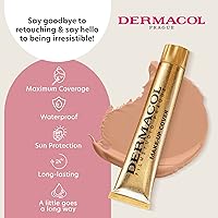 Vista 3 de Dermacol - Full Coverage Foundation, Liquid Makeup Matte Foundation with SPF 30, Waterproof Foundation for Oily Skin, Acne, & Under Eye Bags