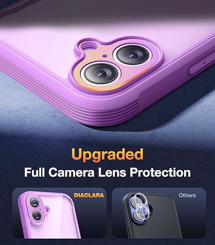 Miniatura 884 de Diaclara - Funda diseñada para iPhone 14 Pro Max, resistente, de cuerpo completo, con protector de pantalla sensible al tacto y antiarañazos + Blanco