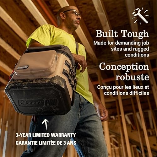 Miniatura 2 de Coleman Pro - Lonchera térmica suave y resistente para 1624 latas, enfriador portátil para uso al aire libre y lugares de trabajo, enfriador