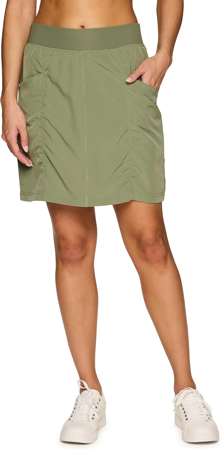 RBX Active Fashion Skort for Women, Long Length Golf/Pickleball Skort with Flat-Front Waistband, Plus Sizes