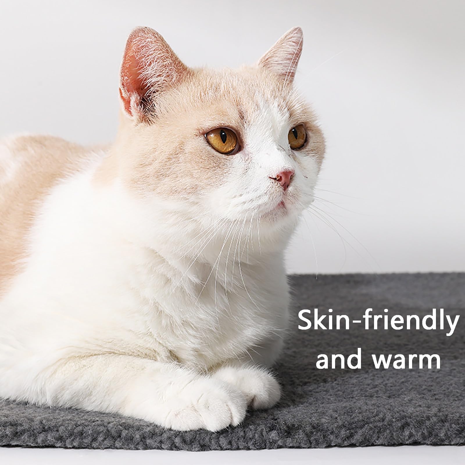 2 Stück, Selbstheizende Katzendecke, Selbstheizende Hundedecke, Abnehmbar und Waschbar, Warm und Bequem, für Den Innen- und Außenbereich Geeignet(White,Large)