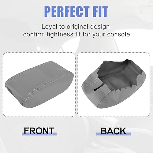 Miniatura 6 de X AUTOHAUX Tapa de consola central de automóvil, funda de repuesto para reposabrazos, funda de piel de microfibra para Jeep Grand Cherokee