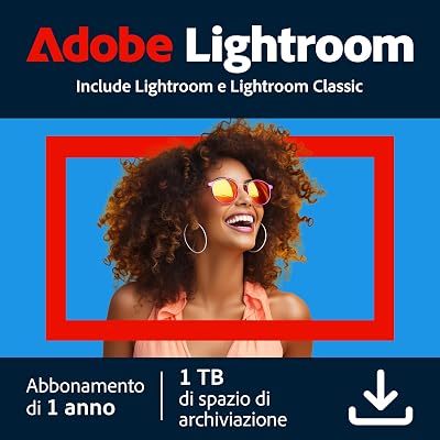 Adobe Lightroom incl. Lightroom Classic 1TB | Editor foto AI | 1 Anno | PC/Mac |Download Digitale
