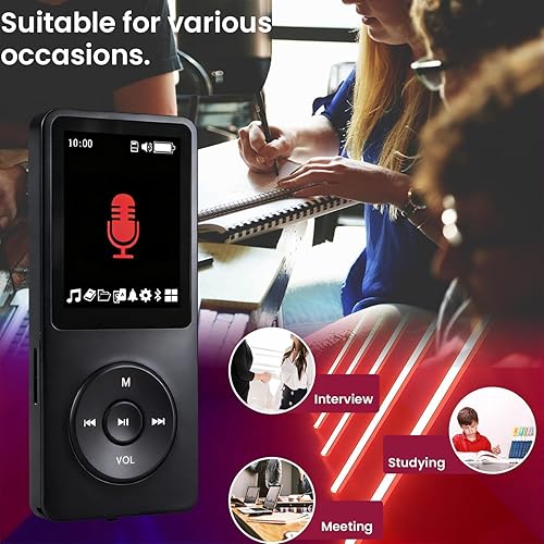 Miniatura 6 de 128GB MP3 Player,with Bluetooth 5.2, Music Player with Built-in HD Speaker, Voice Recorder, HiFi Sound, E-Book, Earphones Included