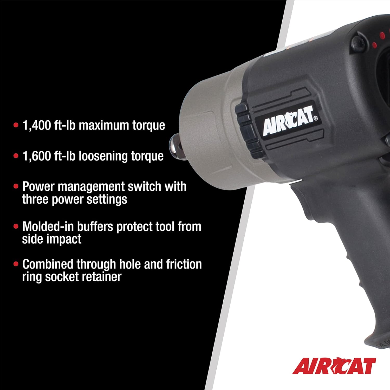 AirCat Pneumatic Tools 1770-XL 3/4 Inch Composite Impact Wrench 1600 ft-lbs