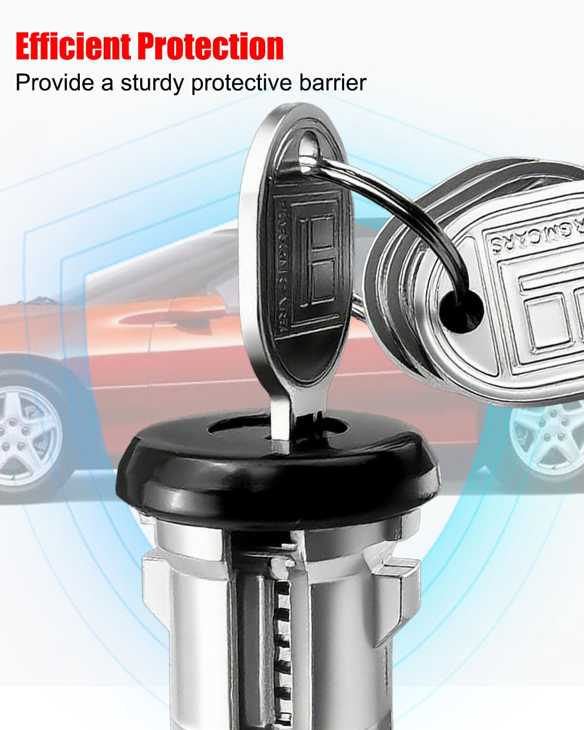 Doors & Hatch Lock Cylinder Set Replace PY472 Fit for Chevrolet Camaro Pontiac Firebird 1993-2002, Front Door Tailgate Lock Cylinder with Black Face Caps