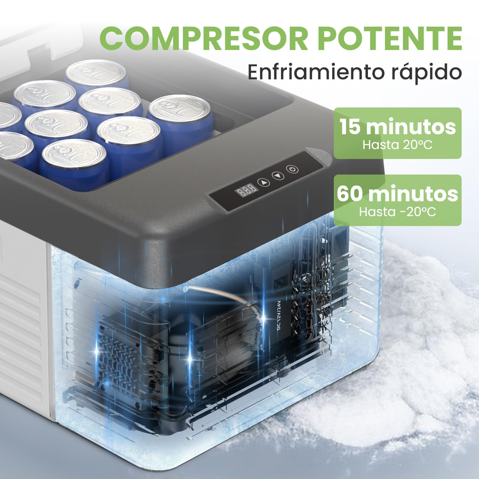 Alpicool Portátil Coche Frigoríficos 9L, Nuevo 2026 de CL9 Nevera Portátil Eléctrica 12V /24V DC, Mini Nevera de Coche 20°C a -20°C, Nevera Compresor para Hogar, Camping, Viajes, Automóvil, Gris
