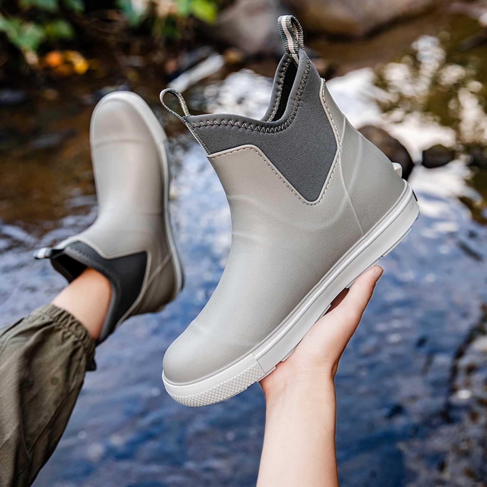 Generico Stivali Uomo Gomma, Impermeabili Rain Boots Antipioggia Stivali Gomma Calosce Unisex Galosce Stivaletti Comode Scarponcini Antiscivolo Scarpe Scarponi da Lavoro Pesca Giardinaggio