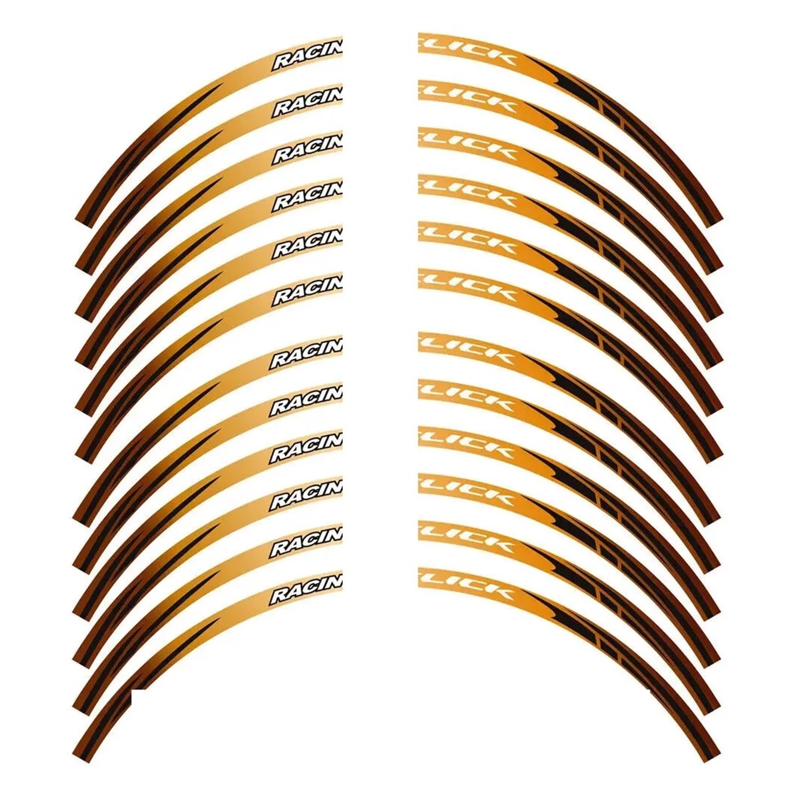 Hub Decals Rim for Click 125i 150i 160i 14" inch Motorcycle Stickers Hub Decals Rim Reflective Sticker Stripe Tape Set Stripe Tape(Gold-B)