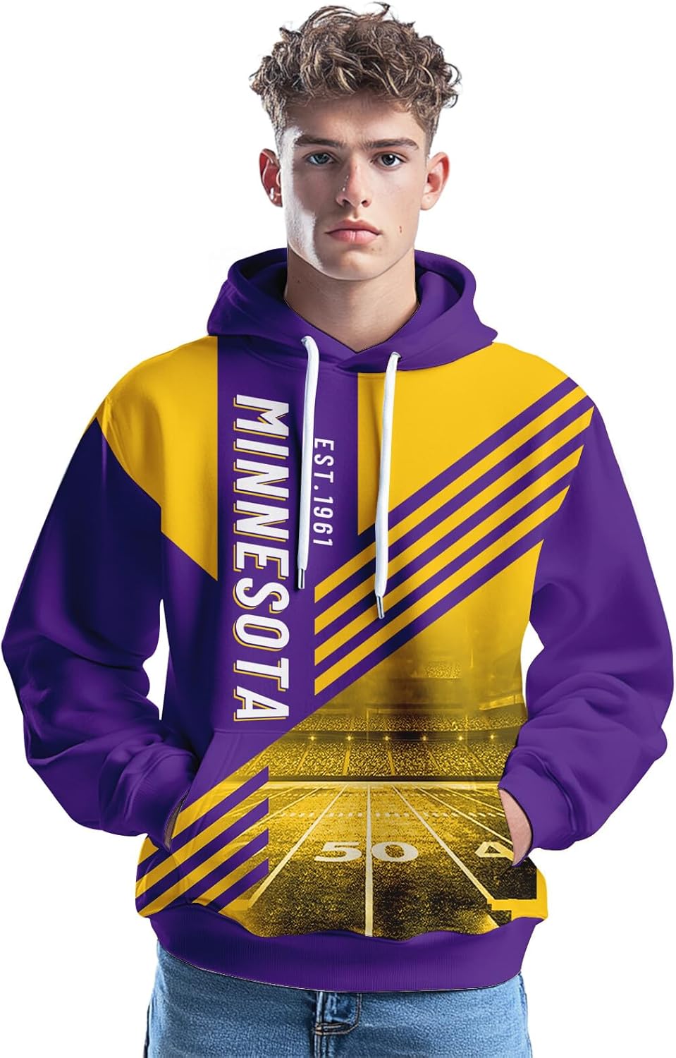 Men's Football Hoodie Long Sleeve Pullover Sweatshirt Game Day Apparel City Team Fan Hoodies Gift S-2XL - Image 2