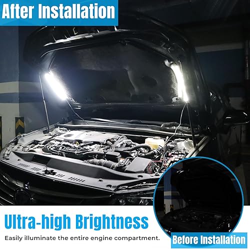 Miniatura 4 de Kit de luz LED 2 en 1 debajo del capó, barra de luz LED impermeable de 12 V para automóvil, luces de trabajo bajo el capó con encendidoapagado