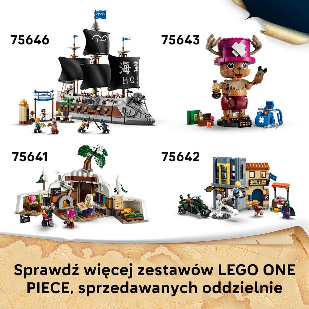 LEGO ONE PIECE Bitwa pod zamkiem Drum 75645 | Scenka ONE PIECE, zestaw akcji, prezent dla fana anime 9+, 1038 elementów