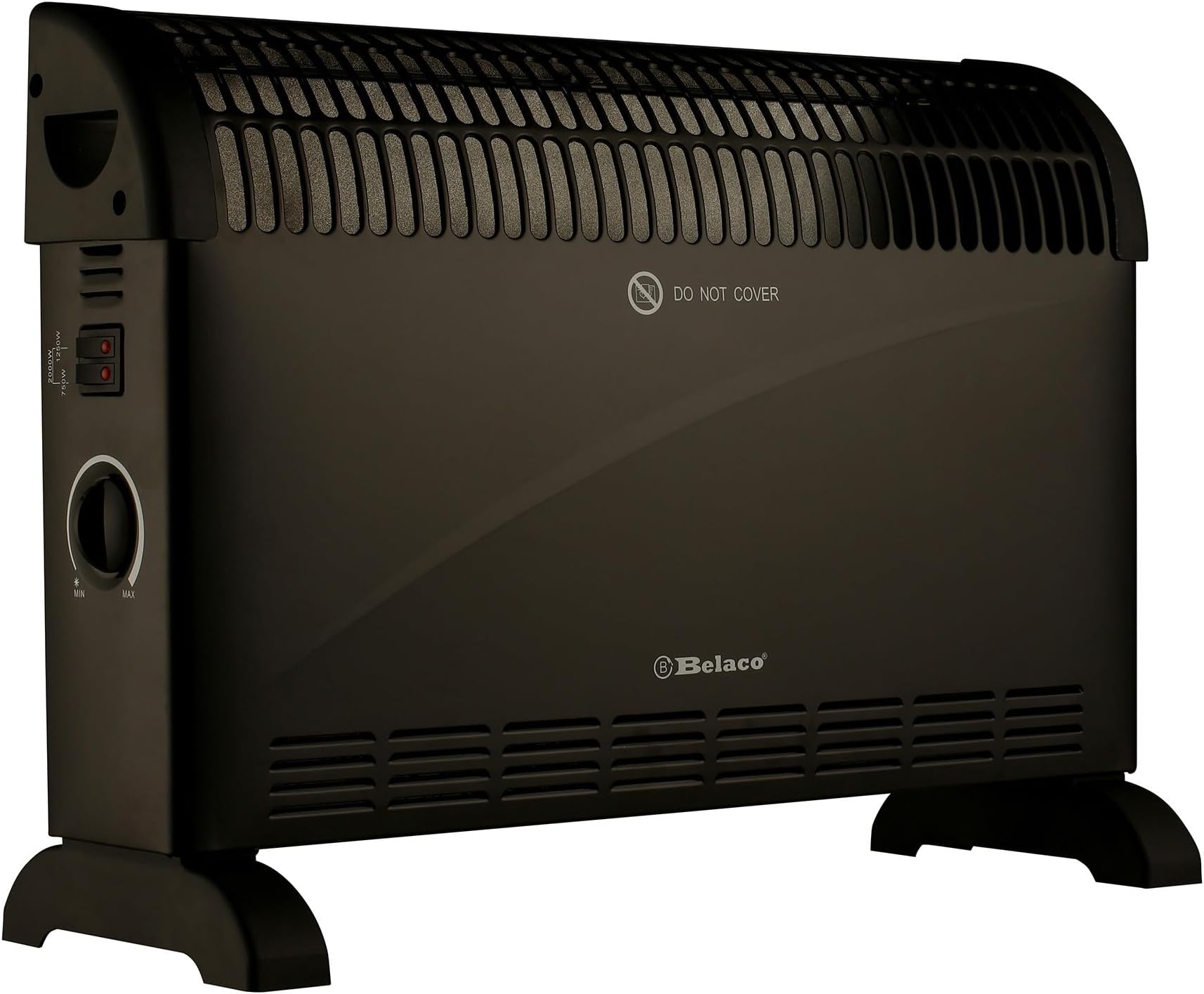 Belaco 2000W Electric Portable Convector Heater 3 adjustable heat settings fast heating space heater Manual Thermostat BS plug (Black)