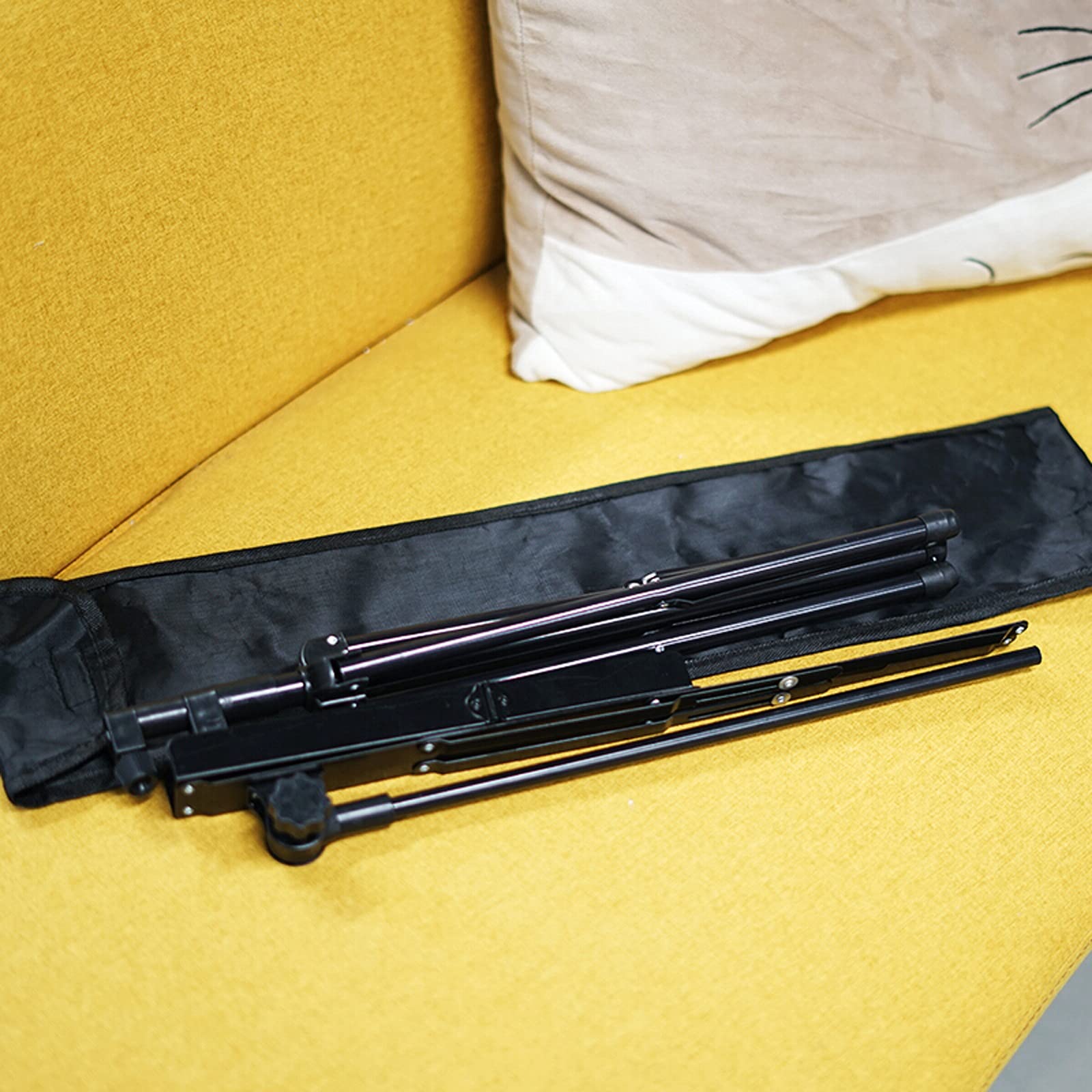 Atriles de música Atril plegable de metal - Atril portátil para partituras con bolsa de transporte Soporte de música ajustable para libros, notas, tableta portátil, instrumentos musicales negros