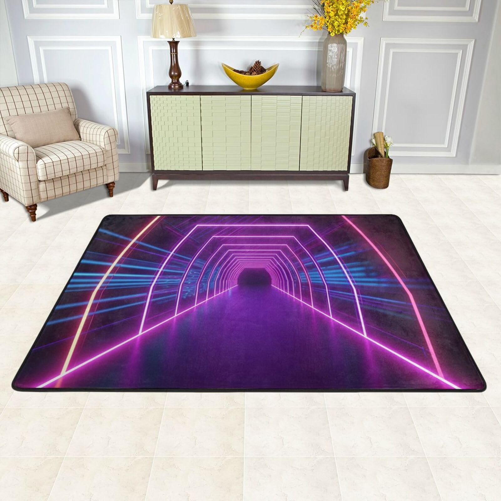 Paillasson pour garage et terrasse au style lumières néons