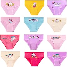 Soft Comfort Panties Cotton Panties for Little Girls Assorted Panties 2-10 Years (12 Pieces)