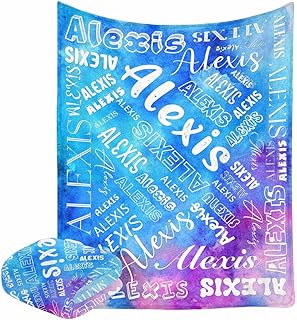 M YESCUSTOM Personalized Blankets for Kids with Name, Customized Blankets with Name for Adult Custom Blanket Gift for Birthday Christmas Valentines Day Gift Blue 40 x 50 inch
