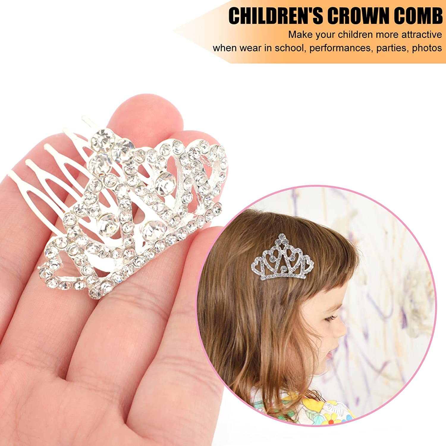Grzebień do spinek do włosów, spinki do włosów, grzebienie do włosów, akcesoria do włosów nakrycie głowy, 12 szt. mini mini tiara mały grzebień do włosów mały grzebień do włosów tiara (kolor: srebrny