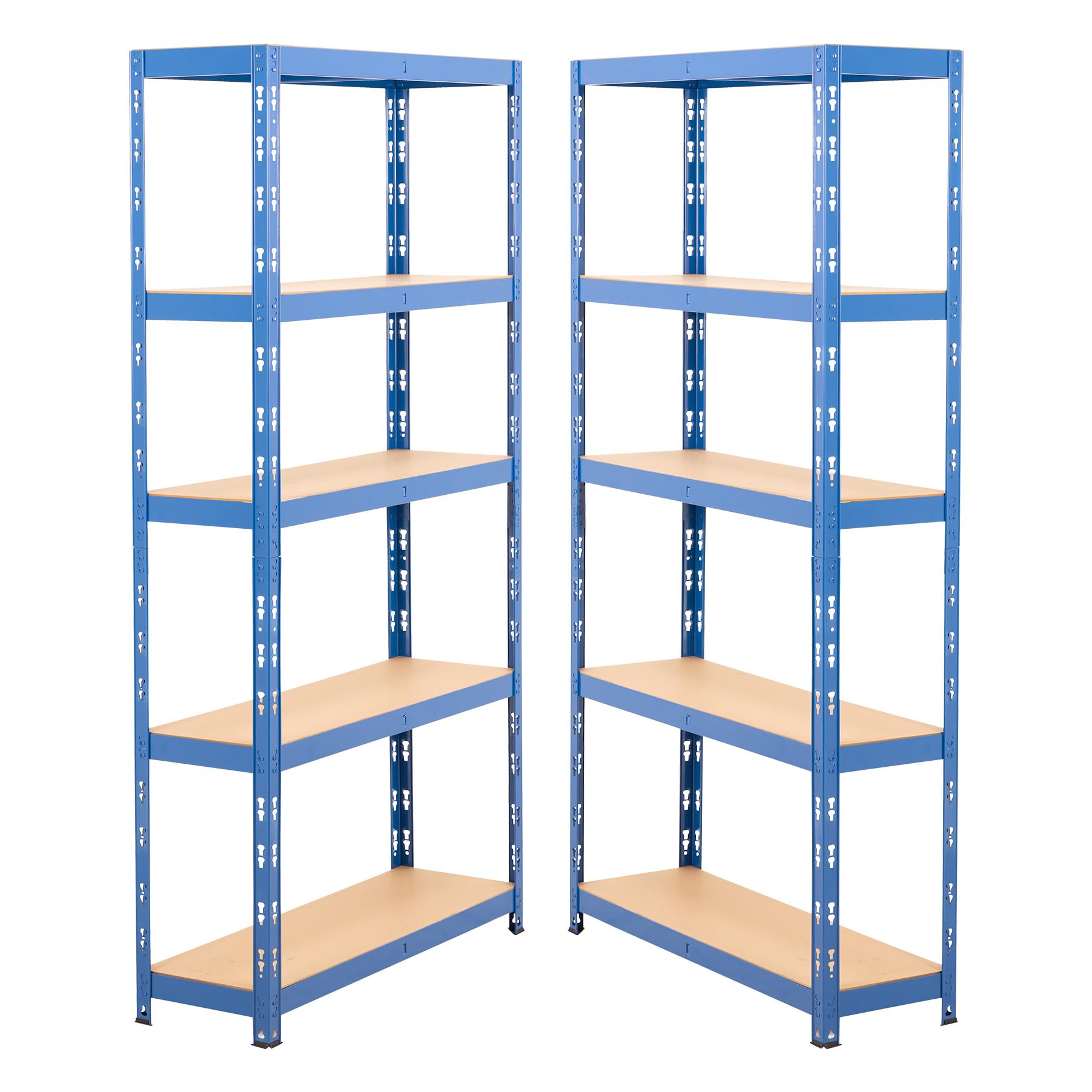 BiGDUG Garage Shelving Kit - 1780H x 900W x 300D mm - 150kg UDL Per Shelf (750kg Per Bay) - 5 Tier Shed Shelving - Pack of 2 Bay - Blue