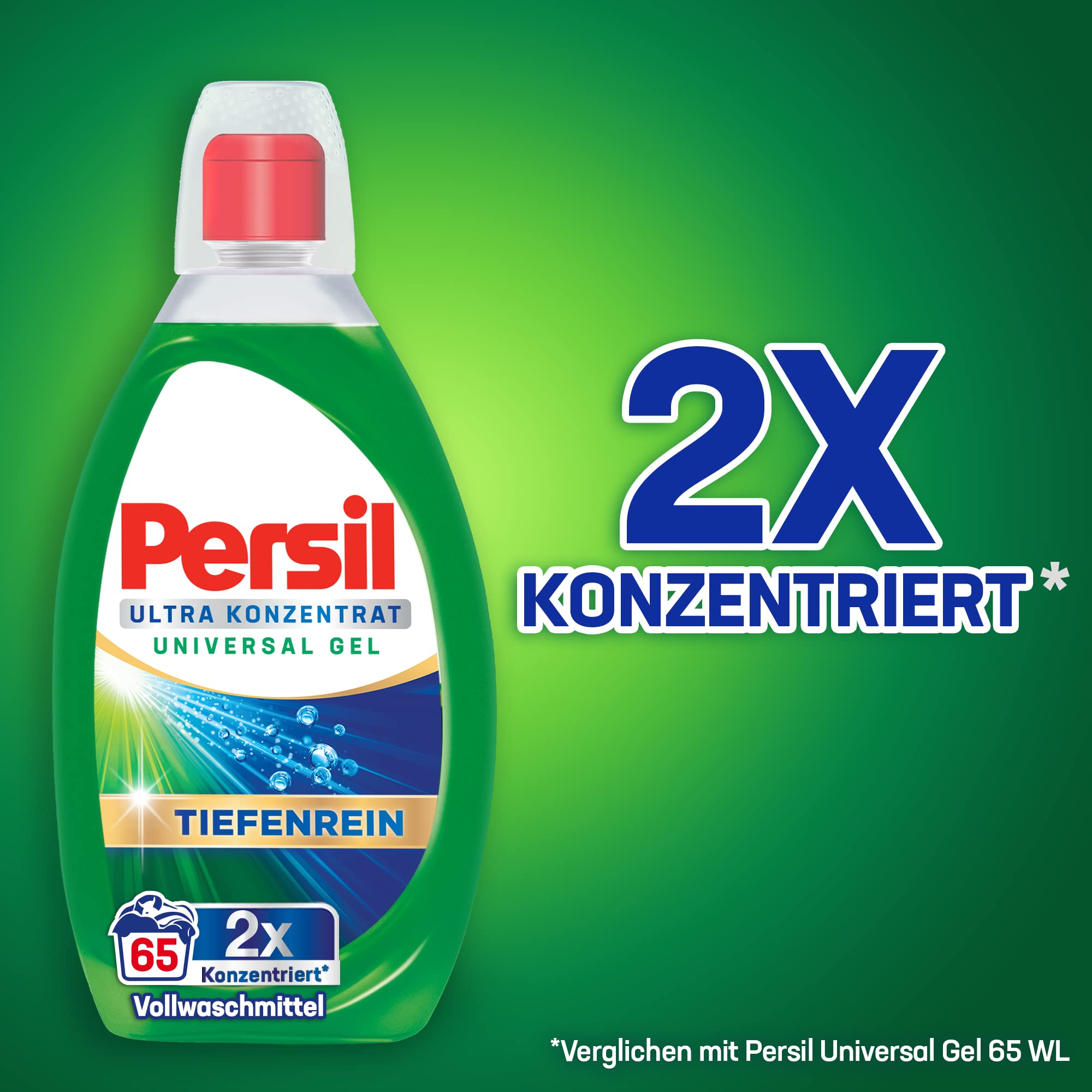 Persil Ultra koncentrat uniwersalny żel do prania 130 cykli prania (2 x 65), wysoko skoncentrowany płyn do prania z technologią Deep Rein-Plus przeciw uporczywym plamom