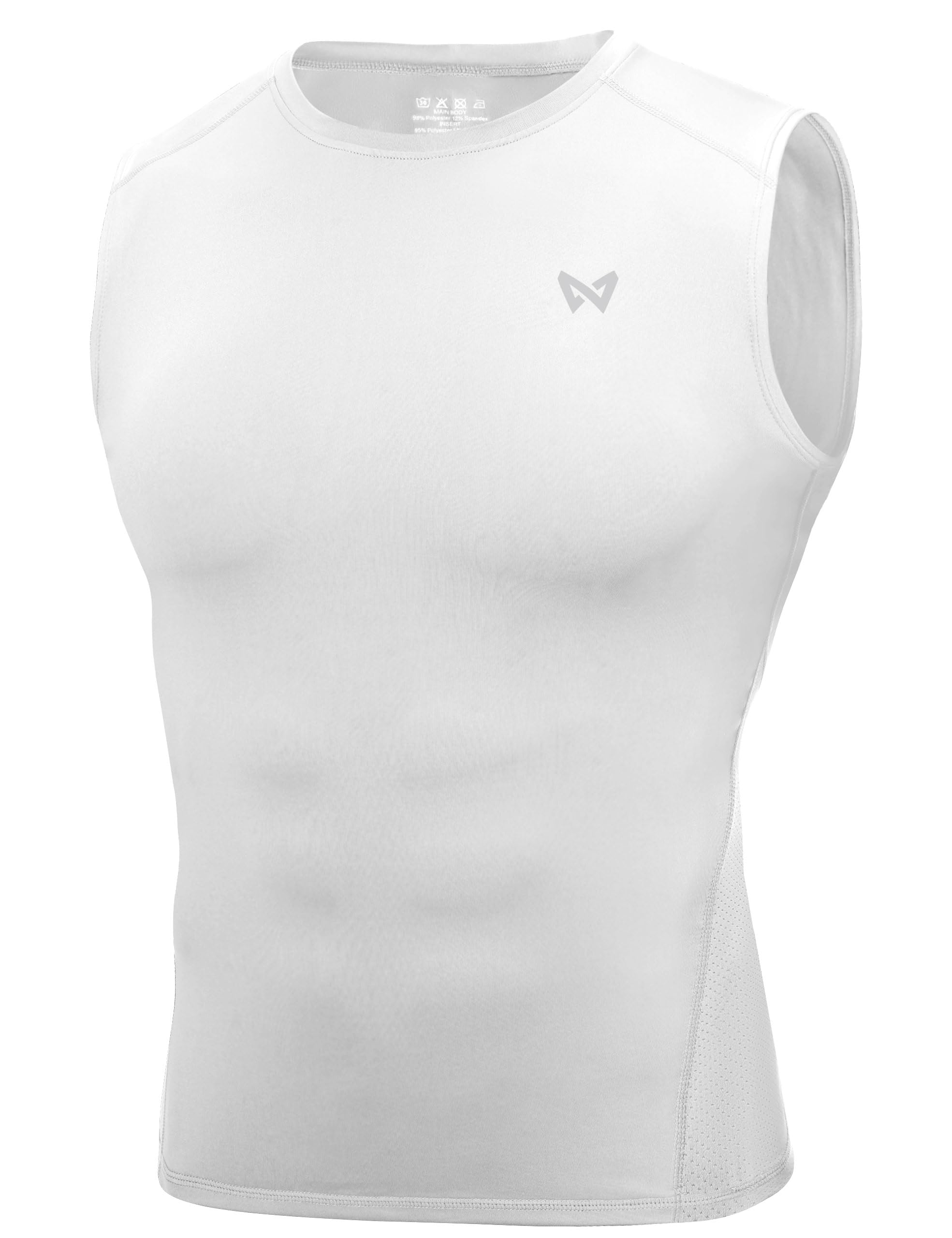 WISMBOX Herren Kompressionsshirt Ärmellos Tank Top für Gym Fitness | Schnell trocknendes Muskelshirt mit Mesh-Rücken, atmungsaktives, reflektierendes Funktionsunterhemd für das Training