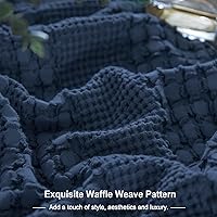 Vista 6 de PHF Fundas de almohada 100% algodón tejido de gofre de 24 x 24 pulgadas, paquete de 2 fundas cuadradas de lujo para decoración elegante del hogar