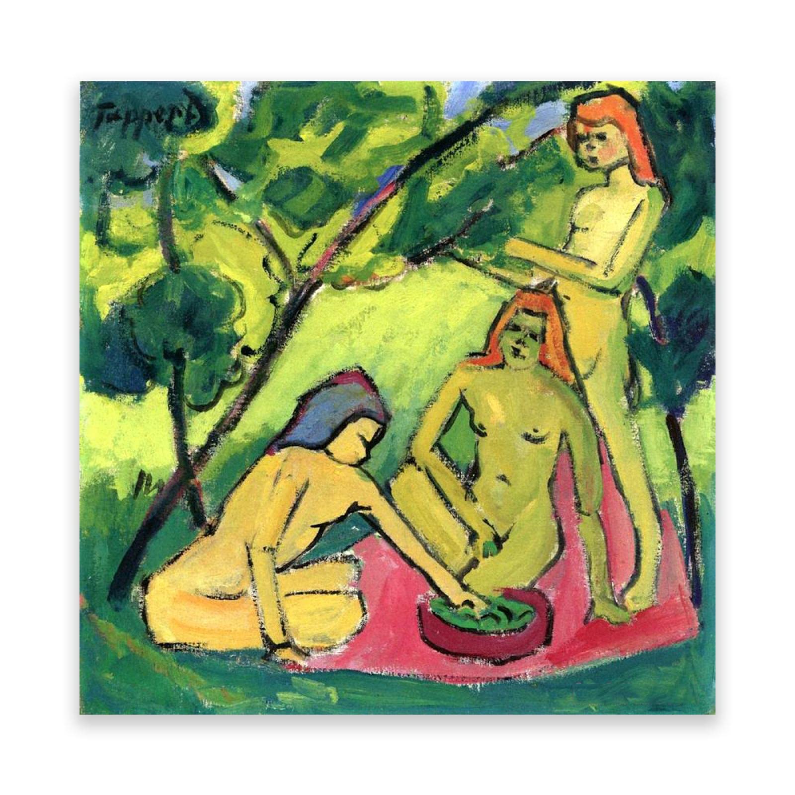 Heinrich Campendonk słynna reprodukcja obrazu."Kompozycja" salon sypialnia dekoracja płótno sztuka ścienna obraz 70 x 70 cm (27,5 x 27,5 cala) bez ramy