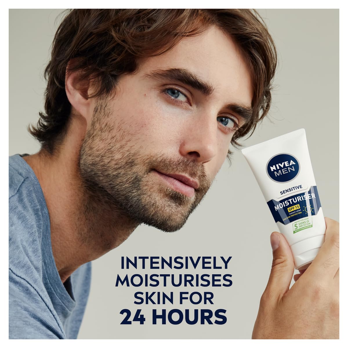 NIVEA MEN Sensitive Face Moisturiser SPF15 (75ml) - Image 3