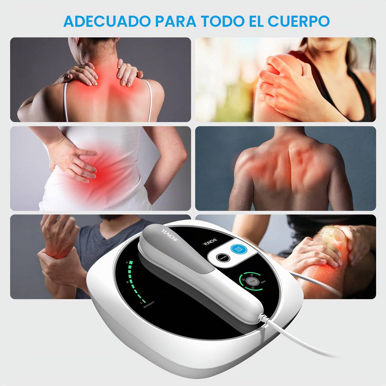 Máquina de Terapia de Ultrasonidos Fisioterapia, Dispositivo de Masaje Para Alivio Muscular y Articular, 3 Niveles Ajustables Dispositivo Masajeador de Ultrasónica Para Uso (Blanco 02)