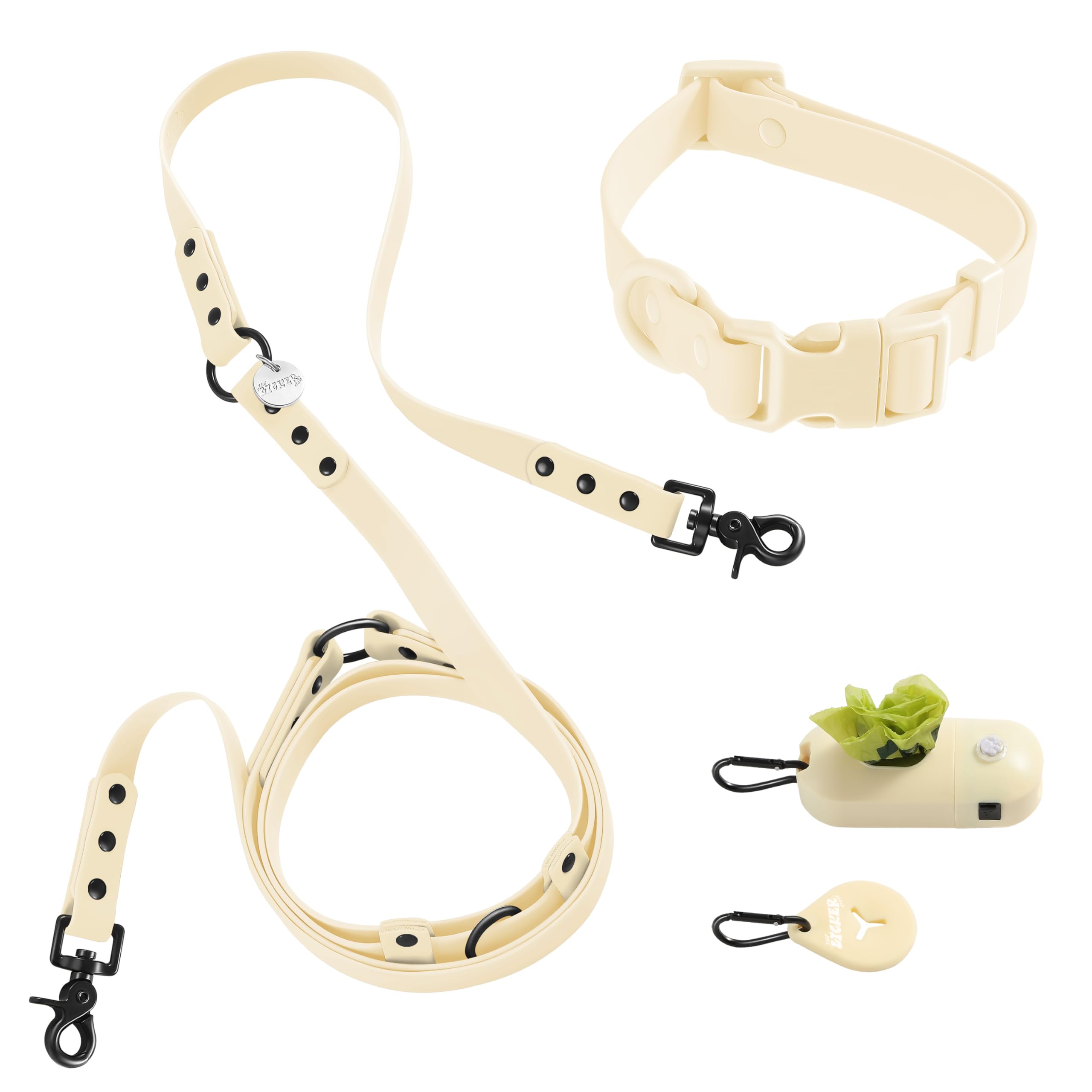 Laisse et collier étanches Luna WLK1005L-5SET 2,4m avec éclairage et distributeur