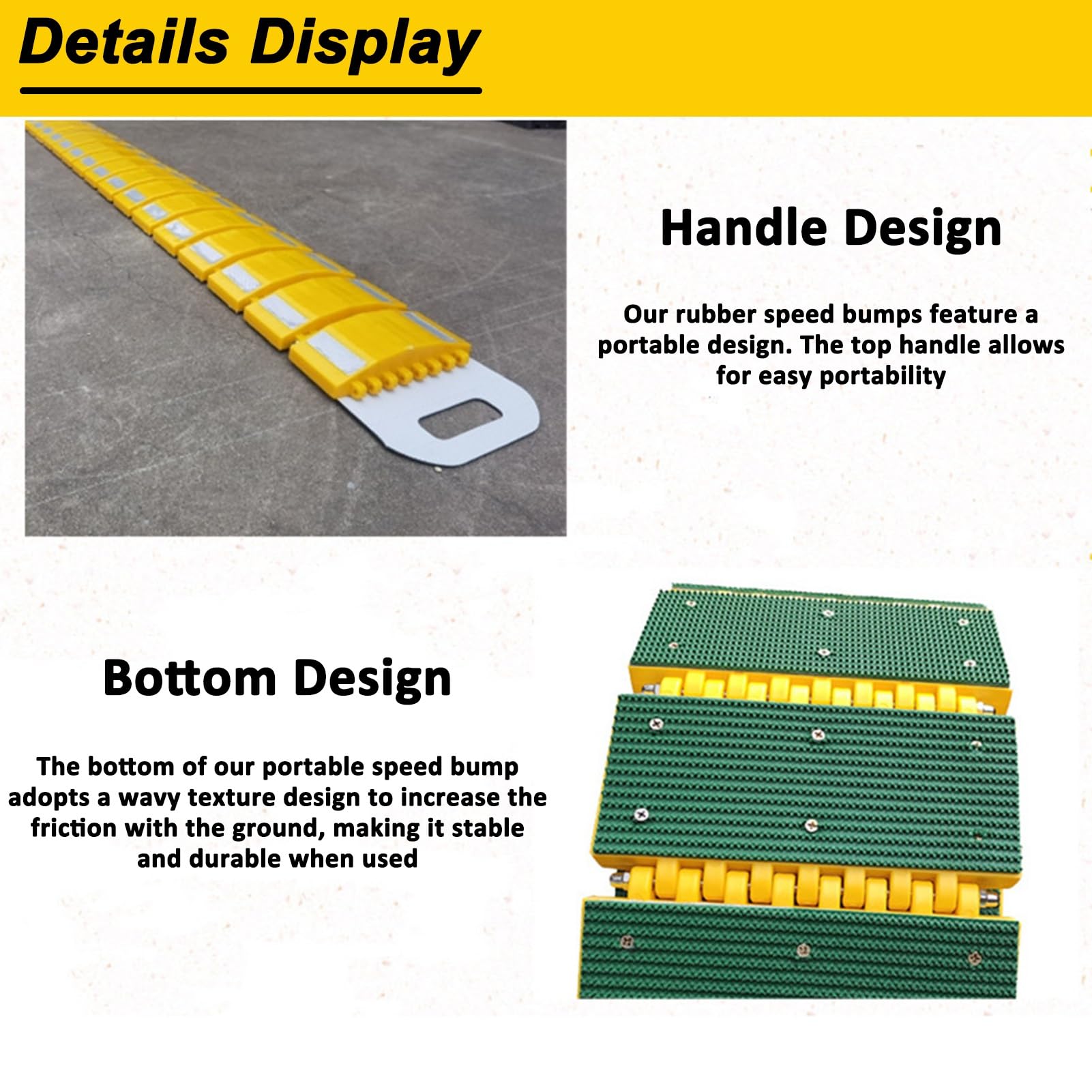 Heavy Duty riflettente Speed Bump per vialetto, asfalto, cemento, ghiaia – gobba di velocità del traffico portatile per strada, garage, parcheggio