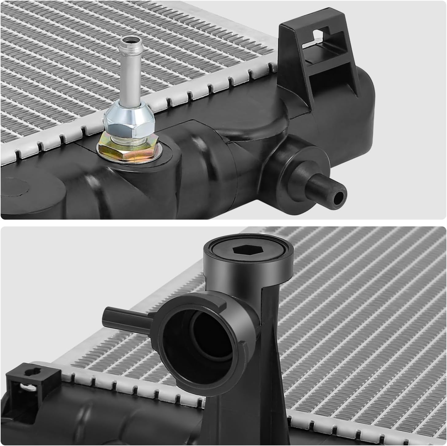 DNA MOTORING 1 Row Aluminum Cooling Radiator Compatible with Hyundai Santa Fe 3.5L 2003-2006, 2531026300, OEM-RA-2759