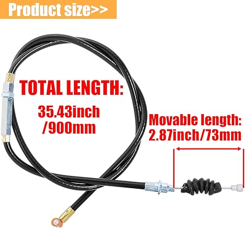 Miniatura 2 de Cable de embrague negro ajustable de 36 pulgadas compatible con motocicleta ATV Quad Scooter Go Kart, ciclomotor, Chopper Pit Dirt Pocket Mini Bike