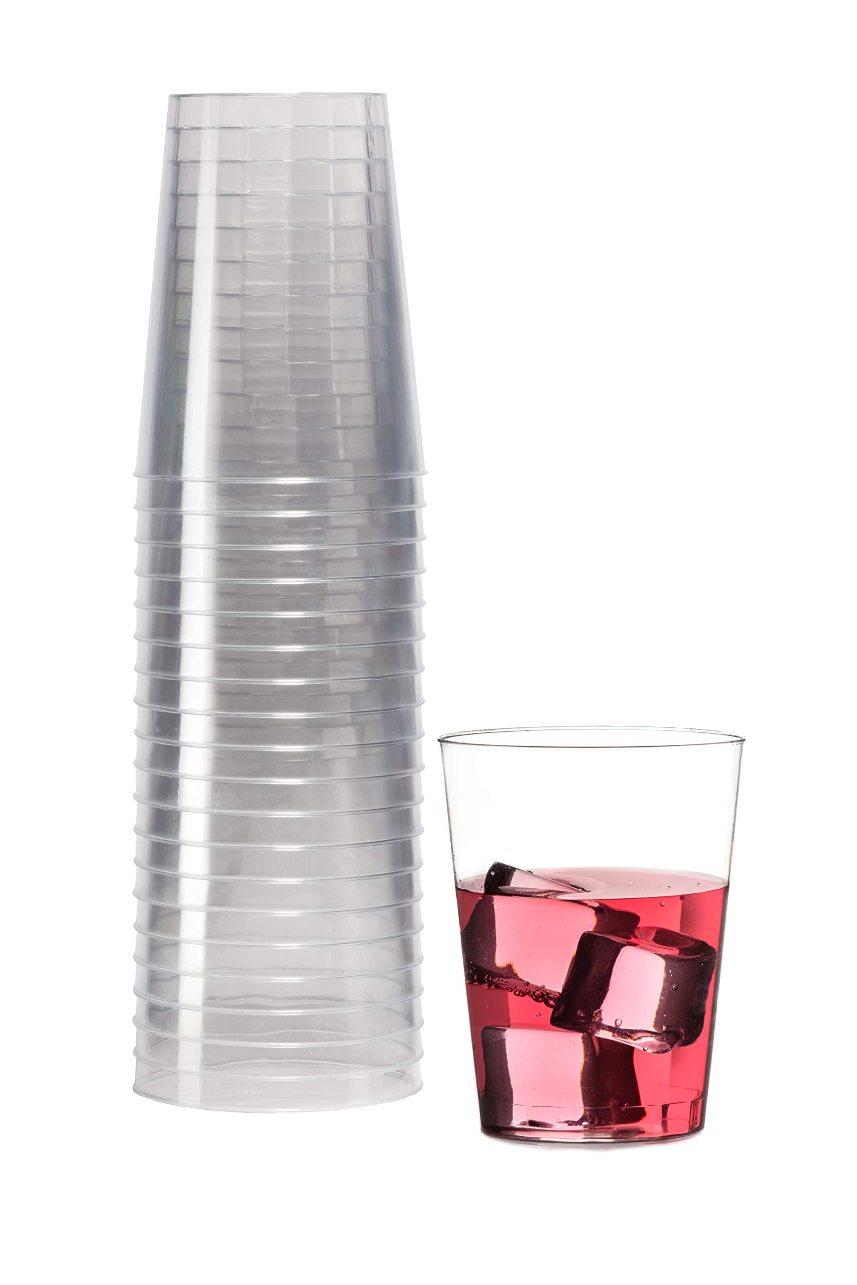 Amazon.com: Crown Display 20 Count 10 Oz. Elegant Clear Plastic Cups -  Crystal Clear Party Wedding Tumblers : Health & Household