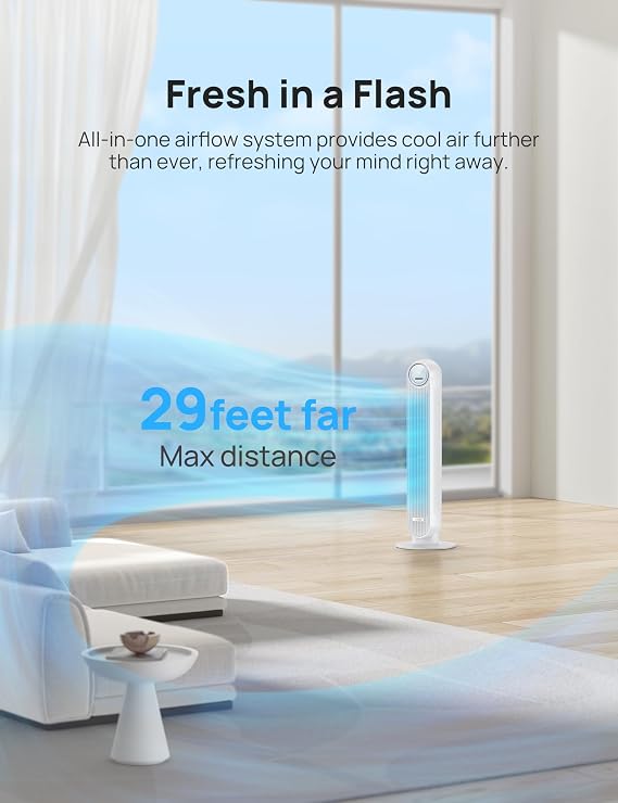 Dreo Tower Fans - 40'' & 36'' Bladeless Oscillating Fans, WiFi/App Control, High Speed Cooling, Quiet