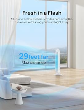 Dreo Tower Fans - 40'' & 36'' Bladeless Oscillating Fans, WiFi/App Control, High Speed Cooling, Quiet