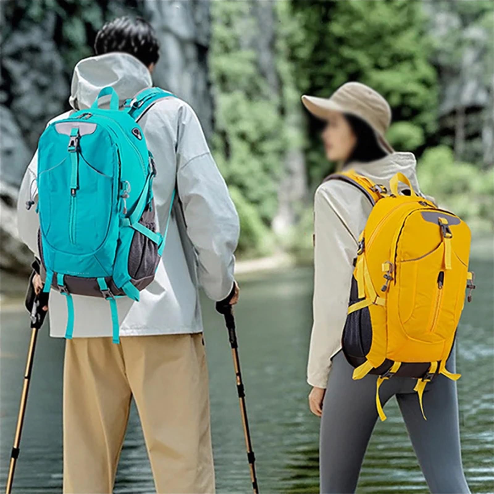 Zaino Trekking Zaino da viaggio for escursionismo e campeggio 40 litri con copertura antipioggia, zaino arrampicata for esterni, grande bagaglio, sportivo for la scuola uomo