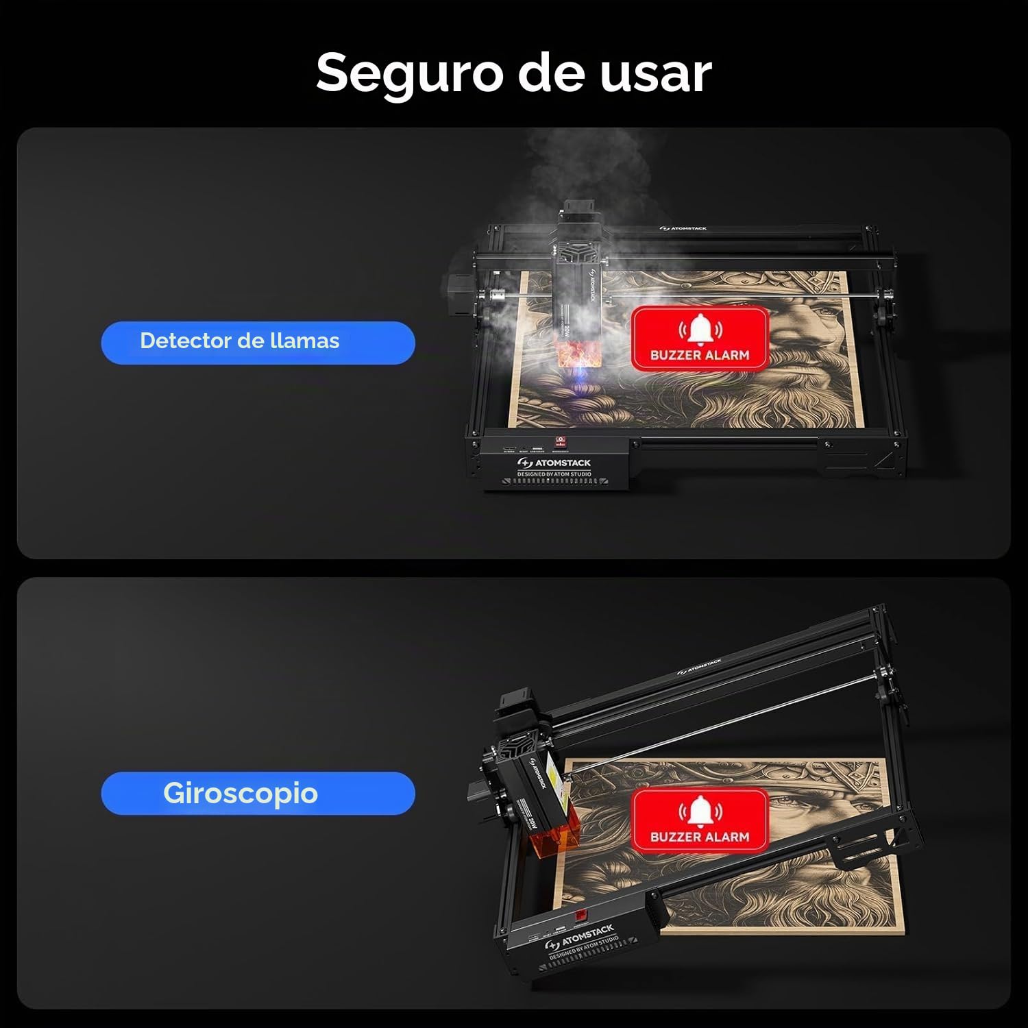 ATOMSTACK 20W A20 PRO V2 Cortadora láser con bomba de aire F60 60/min, reducción de humos y polvo de corte, máquina de grabado láser