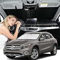 Vista 91 de Parasol de 4 capas para parabrisas, ajuste personalizado, tela 240T, parasol retráctil que bloquea los rayos ultravioletas, accesorios para automóvil