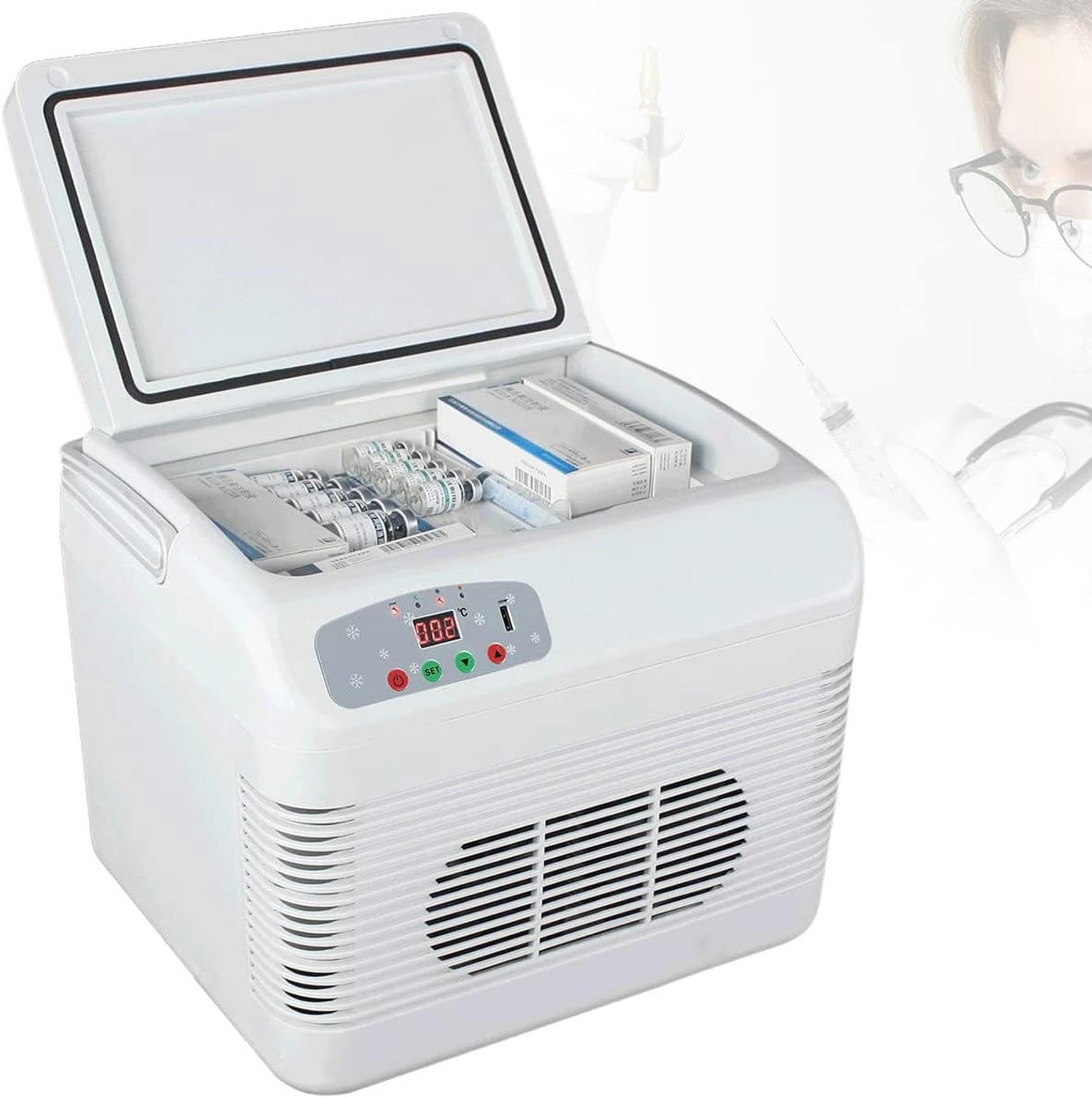 Réfrigérateur portable pour médicaments idéal en voyage avec boîte électrique de stockage