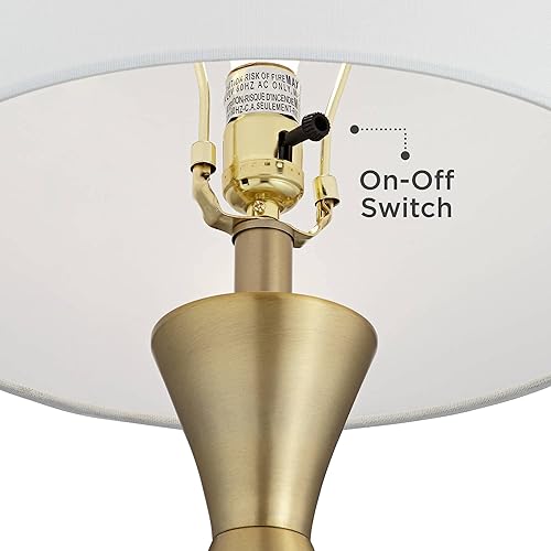 Miniatura 5 de 360 Lighting Elka - Juego de 2 lámparas de mesa glamorosas modernas de mediados de siglo con acabado de latón dorado, para sala de estar,