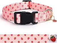 Vista 17 de Collar reflectante para perro con hebilla, collares de nailon de seguridad ajustables para perros pequeños, medianos y grandes, rosa claro, S
