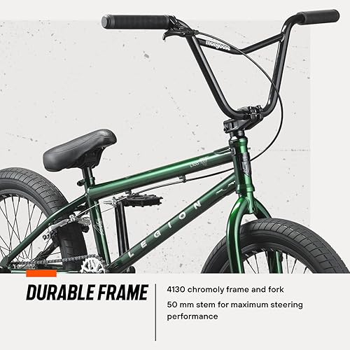 Miniatura 5 de Mongoose Legion Freestyle Mens and Womens BMX Bike, Advanced Riders, Adult Steel Frame, 20 Inch Wheels