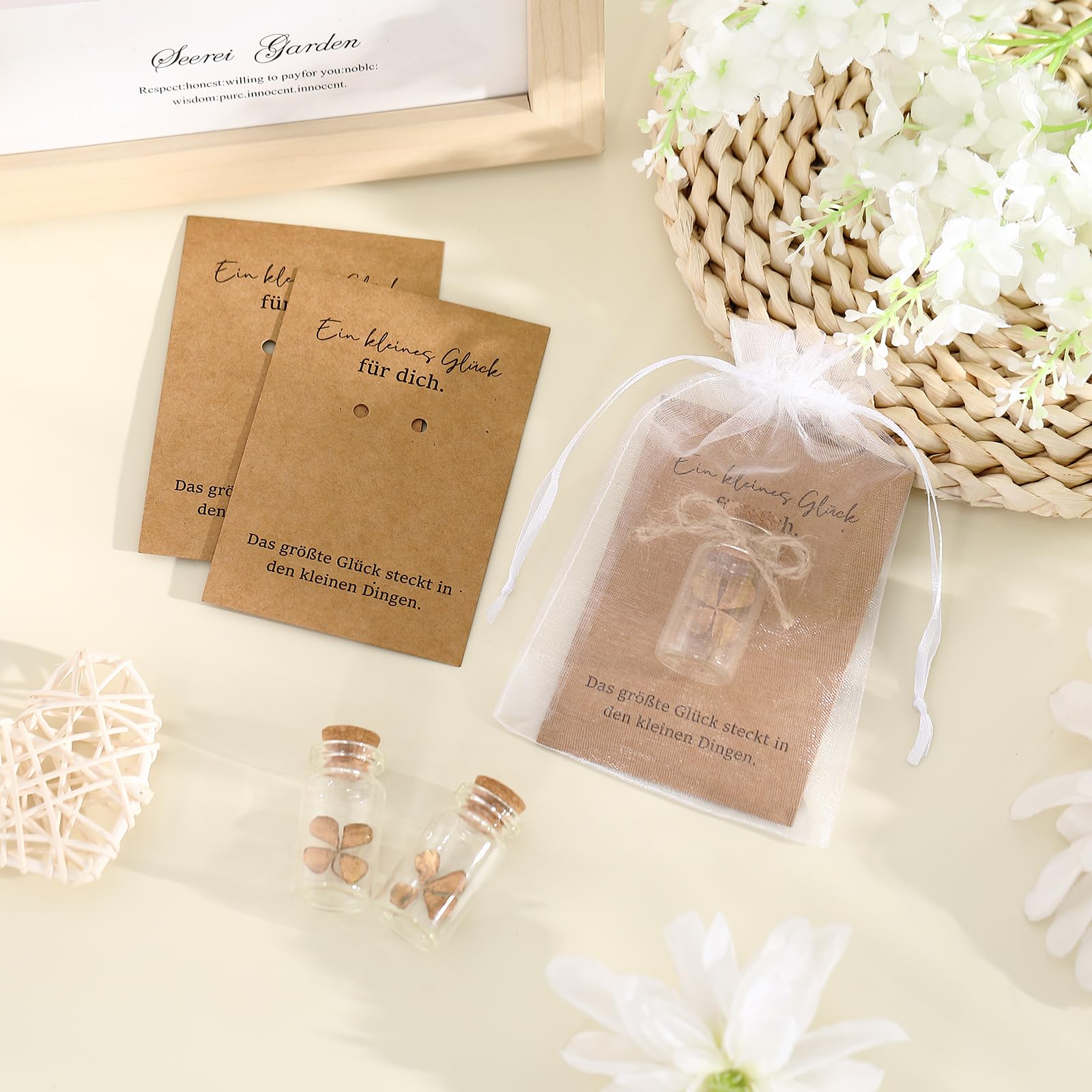 Hestya 40 Set Kleeblatt Wunscherfüller Glücksbringer Hochzeit Gastgeschenk