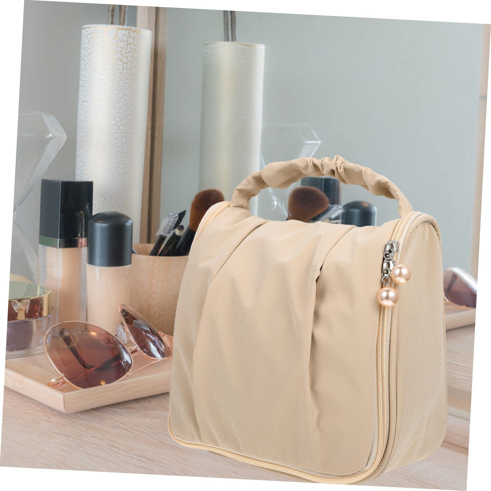 3 Piezas Neceser Colgante Manejar Bolsa De Maquillaje Bolsa De Cosméticos Neceser Para Maquillaje Viajar Poliéster Compuesto Almacenamiento Estuche Para Brochas De Maquillaje