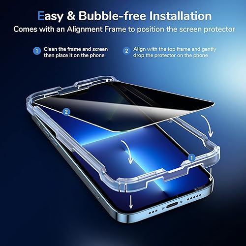 Miniatura 37 de SYNCWIRE Protector de pantalla de privacidad para iPhone 11/XR de 6.1 pulgadas, paquete de 2 unidades, irrompible, antiespía, protector de vidrio