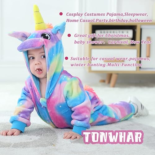 Miniatura 41 de TONWHAR Baby Boy's Girl's Animal Bodysuit Infant And Toddler's Romper Jumpsuit Halloween Costume Partywear Mono marrón