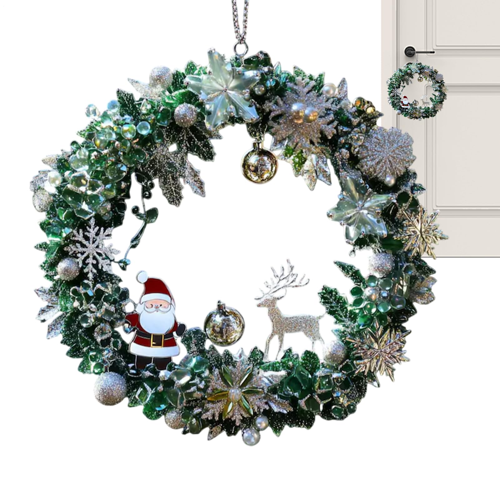 Décoration sapin de Noël pour fenêtre et porte d'entrée chaleureuse