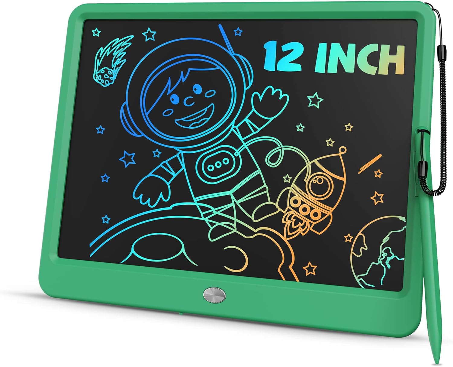 TEKFUN Tableta Escritura LCD 12 Pulgadas Niños Y Adultos, Tableta De Dibujo Borrable Adecuada para el Hogar, Escuela, Oficina, Cuaderno de Notas, Juguetes Regalo 2 3 4 5 6+ Niñas Niñp (Verde)