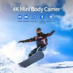 Mini Body Camera 64GB, 4K 30FPS Action POV Camcorder, Wearable Body Worn Cam with Audio and Video Recording, Hands Free Sports Camera with Magnetic Back Clip for Traveling Vlogging Cycling